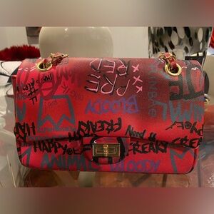 NWT Burgundy Graffiti Bag with Chain Should Strap